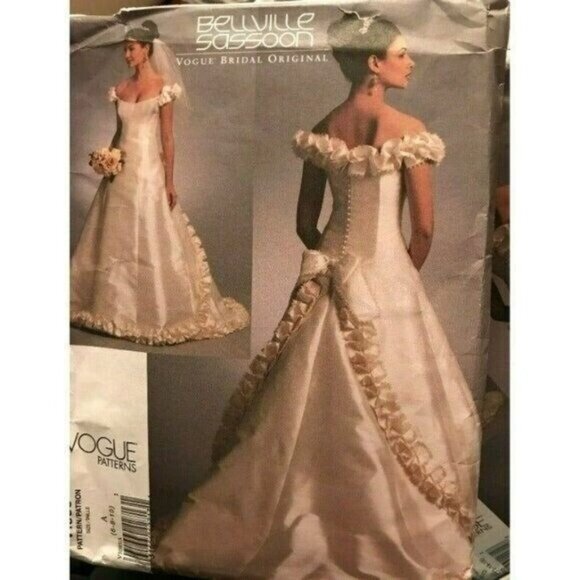 Sewing Pattern Vogue V1095 Bellville Sassoon Wedding Dress Size 6-10 Uncut - Picture 1 of 6